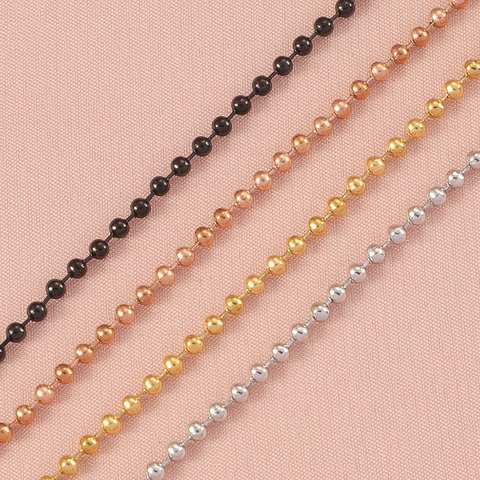 Ball Bead Chain Necklace 304 Stainless Steel DIY Jewelry Making Minimalist Fashion Unisex With Connector Clasps