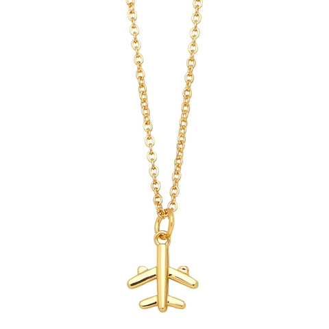 Collier Pendentif Mode Cuivre Plaqué Or Zircon Queue De Poisson Avion Chaussure Bijoux Pour Femmes Cadeau Tendance