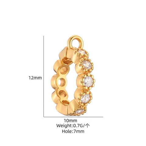 925 Sterling Silber Zwischenperlen Großes Loch Funkelnde Zirkonia Ring Anhänger Für DIY Armband Halskette Schmuckherstellung