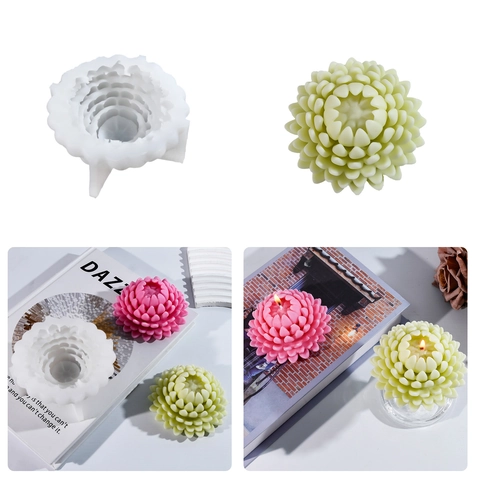3D Καλούπι Σιλικόνης Λωτός Παχύφυτο DIY Χειροποίητο Κερί Σαπούνι Γύψος Ρητίνη Εργαλείο Χειροτεχνίας Διακόσμηση