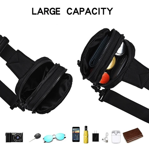 Unisex Crossbody Brusttasche Wasserdichte Polyester Multi Tasche Verstellbarer Gurt Outdoor Reise Lässige Umhängetasche
