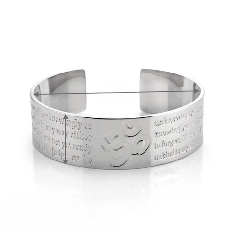Gegraveerde Bijbeltekst Armband En Ring Roestvrij Staal Gepolijst Om Symbool Open Manchet Mode-Sieraden Voor Dames En Heren