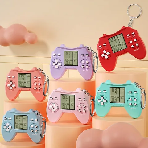 Portachiavi Mini Console per Videogiochi Tetris Portatile Retrò Nostalgico a Forma di Controller Elettronico Regalo per Bambini Adulti