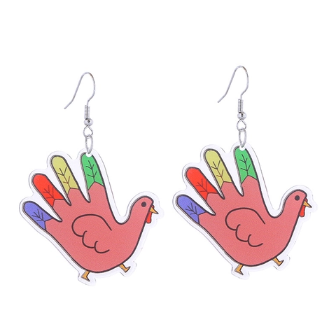 Pendientes Colgantes De Pavo De Acción De Gracias Acrílico Dibujos Animados Joyas Para Mujer Decoración De Fiesta