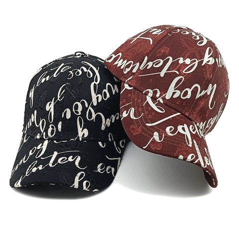 Graffiti Letter All Over Print Baseball Cap Distressed Polyester Streetwear Adjustable Outdoor Sun Hat For Men Women