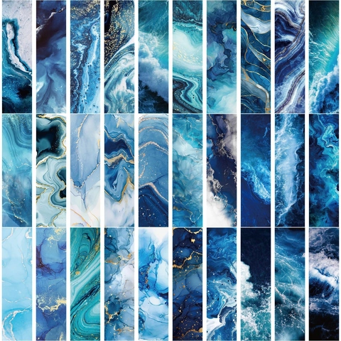 Segnalibri In Carta Texture Marmo Onda Oceano Arte Fluida Blu Astratto Decorativo Per Gli Amanti Della Lettura Regalo