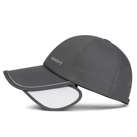 Unisex Outdoor Quick-Dry Baseball Cap With Retractable Sun Visor Breathable Sunscreen Fishing Hat For Men Women Summer