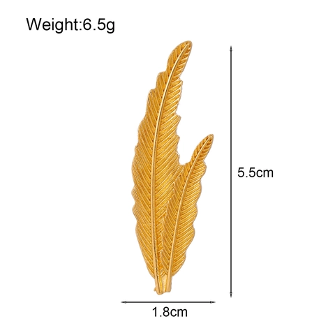 Spilla Vintage in Lega di Zinco a Forma di Foglia di Piuma per Abito da Donna e Uomo Cappotto Vestito Elegante Spilla Oro Argento