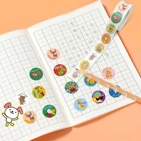 Autocollants De Récompense Motivationnels Motifs Animaux Mignons Mots D'Encouragement Pour Enseignants Élèves Enfants Décalcomanies Auto Adhésives