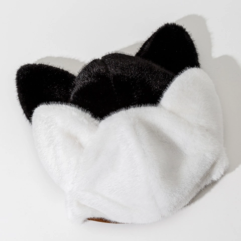 Cat Ear Faux Fur Beanie Hat Winter Warm Plush Skull Cap For Women Kawaii Soft Landlord Hat
