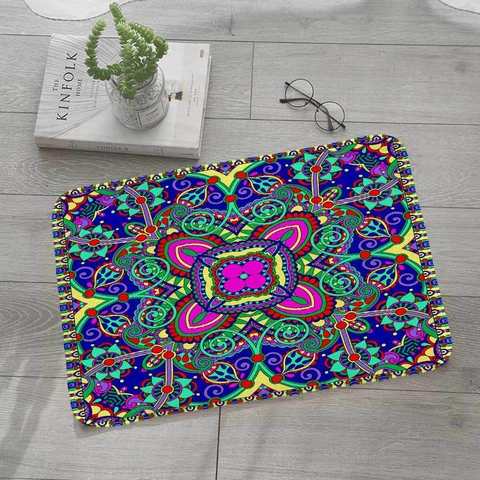 Tappetino Da Terra Mandala Boemia Poliestere Assorbente Antiscivolo Zerbino Per Cucina Bagno Soggiorno Stile Etnico