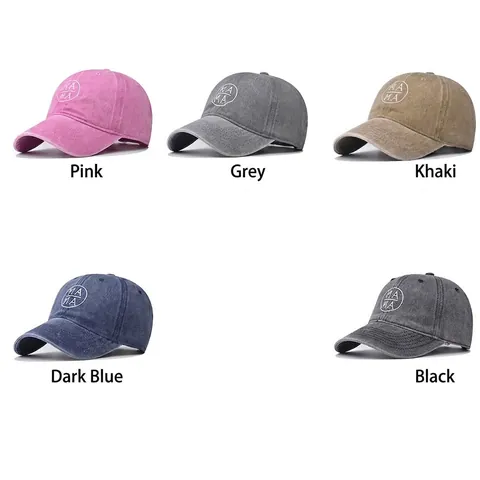 Vintage Washed Cotton Baseball Cap With MAMA Embroidery Adjustable Retro Distressed Dad Hat For Women Outdoor