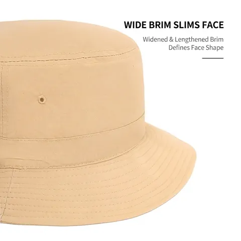 Outdoor Sonnenschutz Fischerhut Polyester Atmungsaktiv UV Schutz Breite Krempe Verstellbarer Kordelzug Faltbar Herren Damen