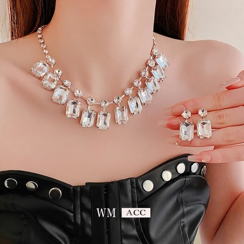 Collana Elegante Con Nappa A Goccia D'acqua In Strass Per Donna In Lega Lussuosa Scintillante Catena Per Clavicole Di Moda