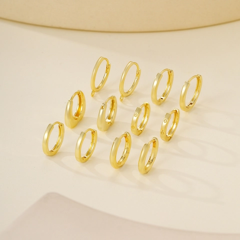 Minimalist Copper Round Hoop Earring Findings For DIY Jewelry Making Electroplated Gold Silver Loop Earring Components
