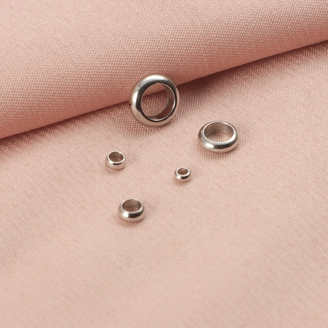 Cuentas Espaciadoras De Acero Inoxidable 304 Anillo Redondo Pulido Liso Para Fabricación De Joyas DIY Pulsera Collar