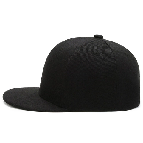 Snapback Hut Einfarbig Flache Krempe Baseballkappe Polyester Verstellbar Sonnenschutz Streetwear Hip Hop Casual Für Herren Damen