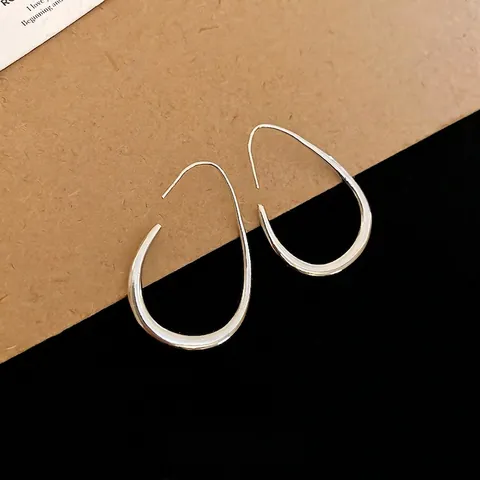 Orecchini A Cerchio A Goccia Minimalisti Metallo Di Rame Lucido Cerchio Aperto Accessorio Di Moda Chic Per Donne