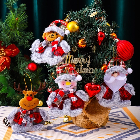 Ornamenti Appesi Di Natale Peluche Tessuto Non Tessuto Babbo Natale Pupazzo Di Neve Renna Orso Decorazione Albero Di Natale Regali