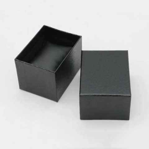 Boîte À Montres Motif Litchi Papier Emballage Bijoux Étui Avec Coussin Couvercle Et Base Organisateur