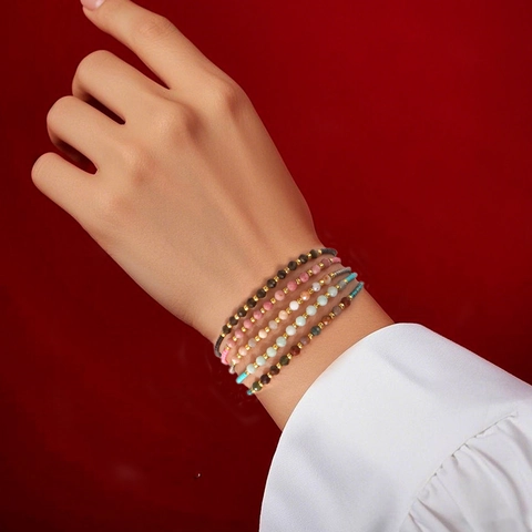 Bohemian Handmade Adjustable Bracelet With Semi-Precious Stones Miyuki Seed Beads Minimalist Jewelry For Women
