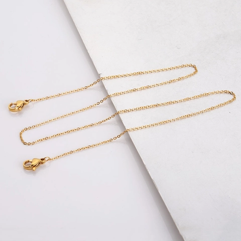 Stainless Steel Chain Necklace With Double Lobster Clasps Square Link For Eyewear Mask Lanyard Polished Jewelry Findings