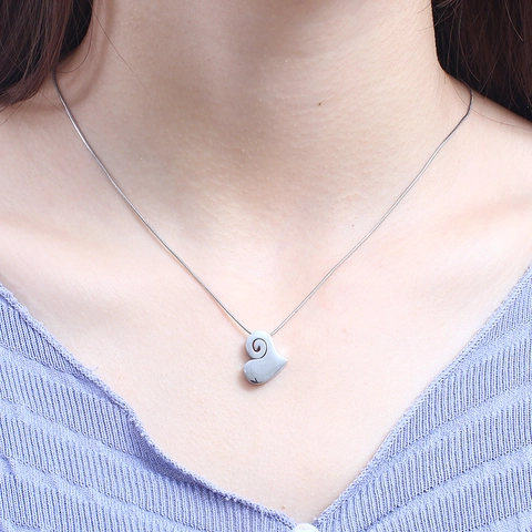 Conjunto De Joyas De Collar Y Pendientes De Corazón De Acero Inoxidable Con Diseño De Espiral Para Mujer Exquisito