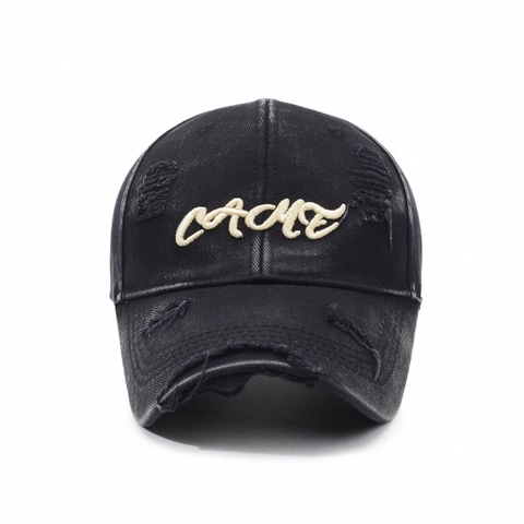 Cappellino Da Baseball Vintage In Cotone Lavato Foro Strappato Ricamo Lettere Regolabile Retro Cappello Casual Per Uomini Donne