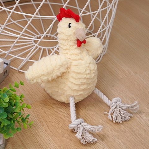 Giocattolo Di Peluche Per Cani Con Squeaker E Corda In Cotone Resistente Ai Morsi Pulizia Denti Forma Animale Per Cuccioli