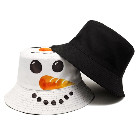 Weihnachten Schneemann Gesicht Druck Anglerhut Faltbar Polyester Sonnenschutz Outdoor Casual Retro Sonnenhut Für Herren Damen
