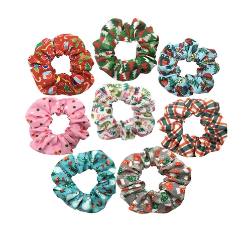 Elastici Per Capelli Natalizi In Morbido Tessuto Di Raso Fantasie Festive Accessori Per Le Vacanze Donna
