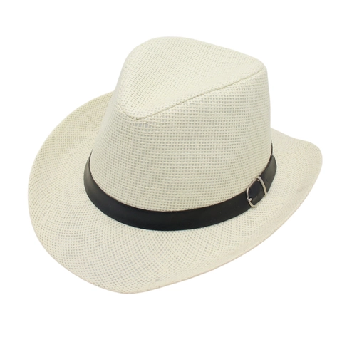 Ανδρικό Καλοκαιρινό Καπέλο Fedora Χαρτόψαθο Αναπνεύσιμο Προστασία Ήλιου Panama Jazz Παραλίας Με Ζώνη Και Αγκράφα