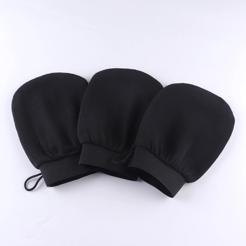 Exfoliating Bath Gloves Polyester Scrubbing Mitts Deep Cleaning Dead Skin Remover Shower With Elastic Wrist Hanging Loop