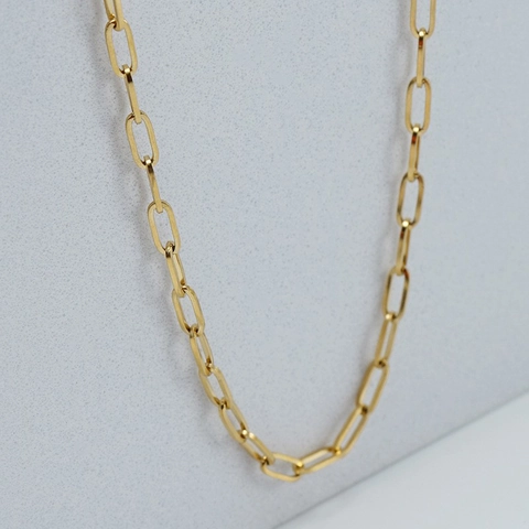 Büroklammer Kette Halskette Edelstahl Vergoldet Minimalistische Gliederkette Verstellbarer Schmuck Für Damen Herren