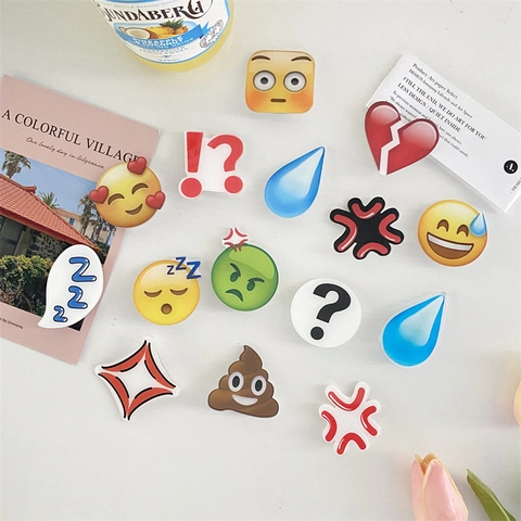 Funny Cartoon Expression Acrylic Hair Clips Creative Hairpins Kawaii Water Drop Heart Shape Hair Accessories Women Girls