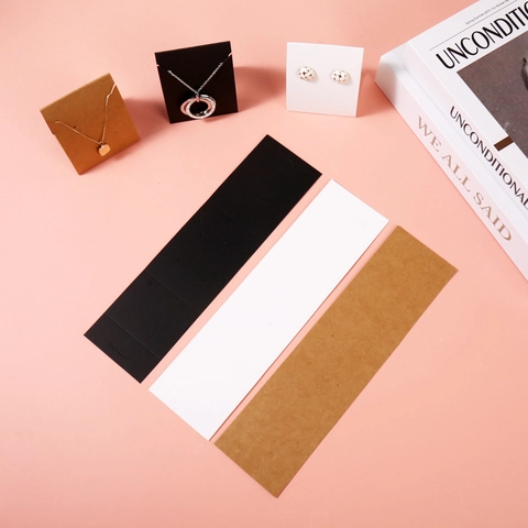 Schmuck Display Karten Kraftpapier Faltbare Vertikale Ständer Für Ohrringe Halsketten Stecker Verpackung Zubehör DIY