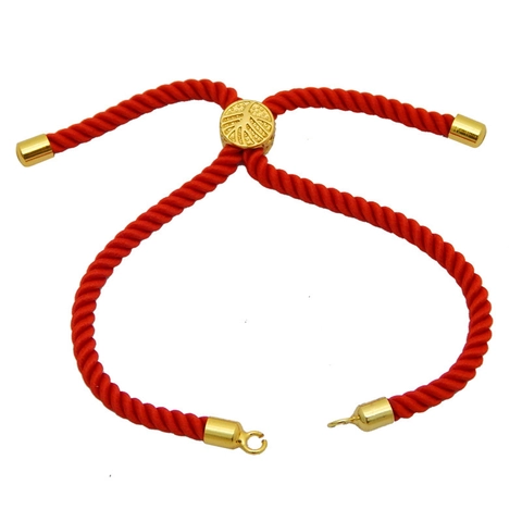 Adjustable Cord Bracelet With Brass Slider Bead And Metal End Loops For DIY Jewelry Minimalist Unisex Multi Colors