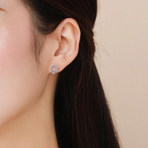 925 Sterlingsilber Rund Ohrstecker Für Damen Minimalistisch Zirkonia Eingelegt Geometrisch Kreis Ohrringe Luxus Mode Schmuck