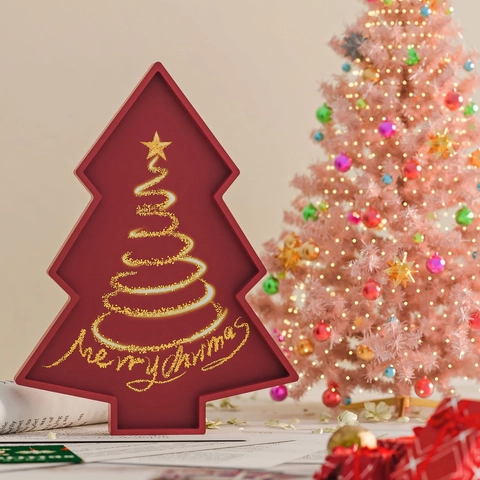 Weihnachtsbaum Silikonform DIY Harz Epoxid Tablett Gießform Festliche Tischdeko