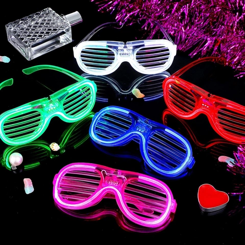 LED Shutter Glasses Glowing Neon Light Up Eyewear Plastic Shades For Party Club Music Festivals Halloween Novelty