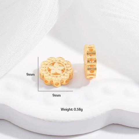 925 Sterling Silver Hollow Round Flower Spacer Beads DIY Bracelet Necklace Jewelry Making Finding Charms For Women Fashion Crafts