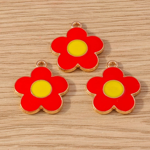 Ciondoli Fiori Lega Smalto Goccia Olio Margherita Sakura Forma DIY Gioielli Creazione Pendenti Per COLLANA Bracciale