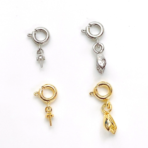 Cierres De Anillo De Resorte Y Fianzas Para Hacer Joyas Conectores De Colgante De Metal Chapado En Oro Accesorios De Bricolaje Collar Pulsera