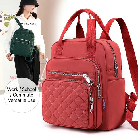 Zaino In Nylon Trapuntato Per Donna Moda Resistente All'acqua Multitasche Porta Di Ricarica USB Borsa Da Viaggio Scuola