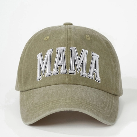 Cappello Da Baseball Lavato Con Ricamo MAMA Regolabile Protezione Solare All Aperto Cappello Casual Vintage Per Donne