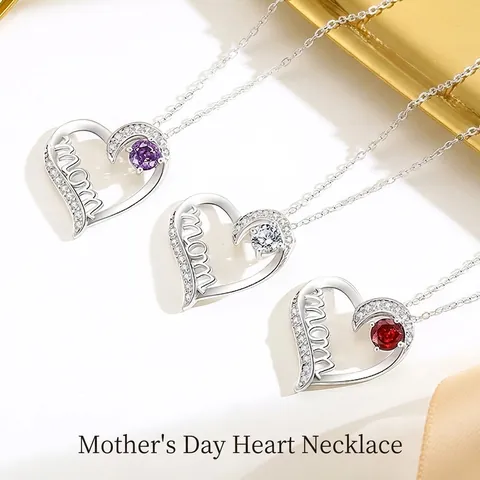 Hanger Ketting Hart Mom Letter Van 925 Sterling Zilver Voor Dames Met Strass Sieraden Cadeau Voor Moederdag