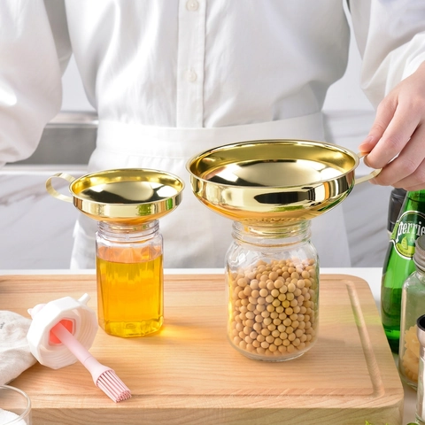 Embudo De Conservas De Boca Ancha De Acero Inoxidable Con Mango Para Llenar Frascos Mermelada Herramienta De Cocina