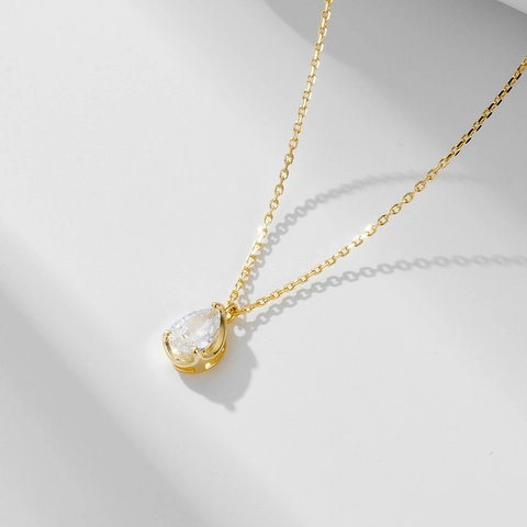 Collana Pendente in Argento Sterling 925 Zirconia a Goccia per Donna Catena da Clavicola Minimalista Gioielli di Lusso Leggero Regalo