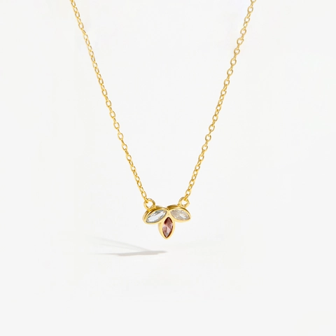 Collana e Orecchini a Lobo con Foglia in Argento Sterling 925 Strass Intarsiato Placcato Oro Gioielli Vintage Minimalisti per Donna Banchetto