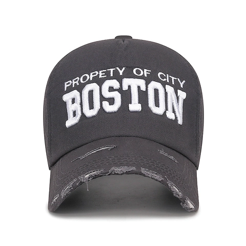 Cappello Da Baseball Ricamo 3D Boston Cotone Distressed Retro Protezione Solare Regolabile Cappello Esterno Uomini Donne
